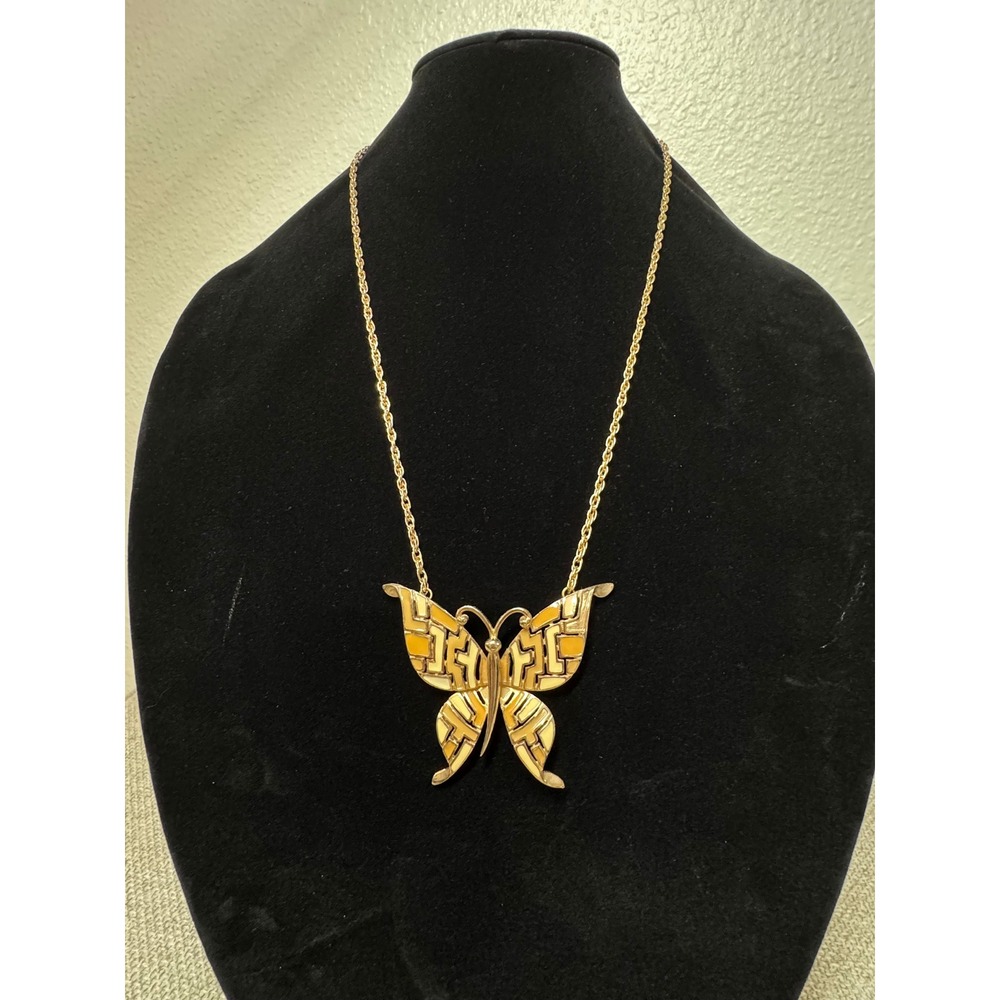 Hobe Necklace Women OS Gold Yellow Butterfly Geometric Vintage Y2K Festival